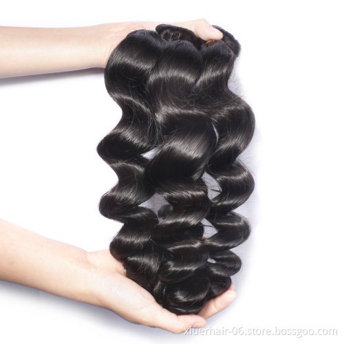 Loose Wave Wholesale Unprocessed with Frontals Curly Extension Brazilian One Donor Mink Human Virgin Straight Hair Bundles